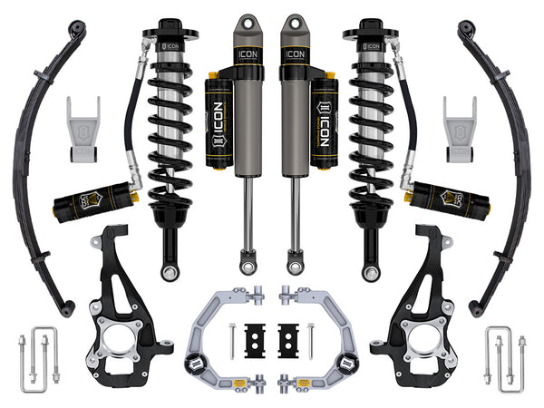ICON 2021-2026 Ford F-150 4WD, 3.5-4.5" Lift, Stage 4 Suspension System, Billet, CDCV, w/ Leaf Packs