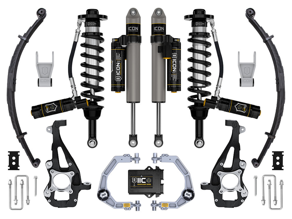 ICON 2021-2026 Ford F-150 4WD, 3.5-4.5" Lift, Stage 5 Suspension System, Billet, w/ Leaf Packs