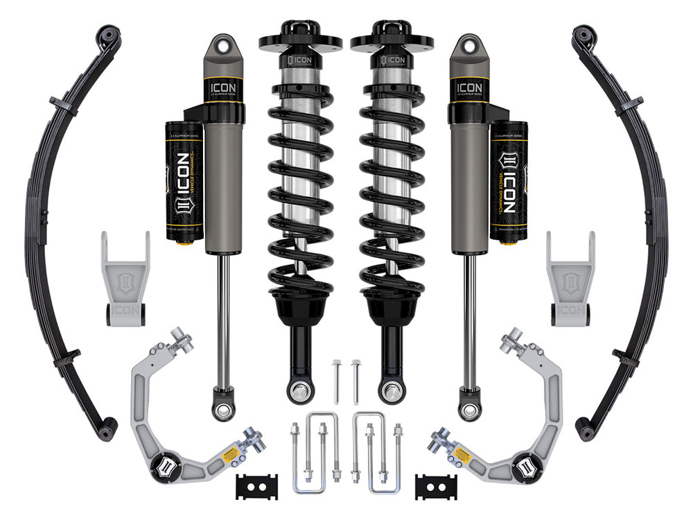 ICON 2021-2025 Ford F-150 Tremor, 2.5-3" Lift, Stage 2 Suspension System, Billet, w/ Leaf Packs — 4WD
