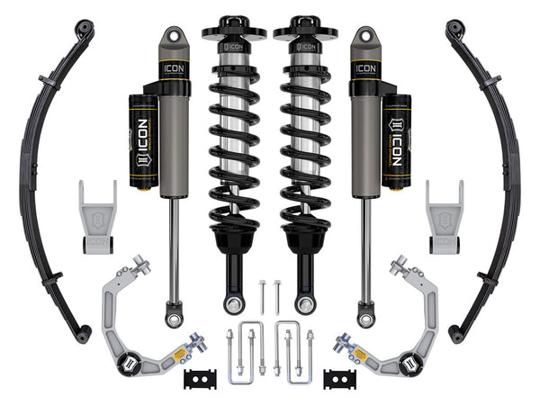 ICON 2021-2025 Ford F-150 Tremor, 2.5-3" Lift, Stage 2 Suspension System, Billet, w/ Leaf Packs — 4WD