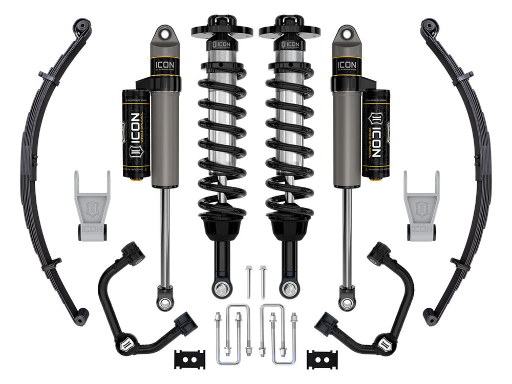 ICON 2021-2025 Ford F-150 Tremor, 2.5-3" Lift, Stage 2 Suspension System, Tubular, w/ Leaf Packs — 4WD