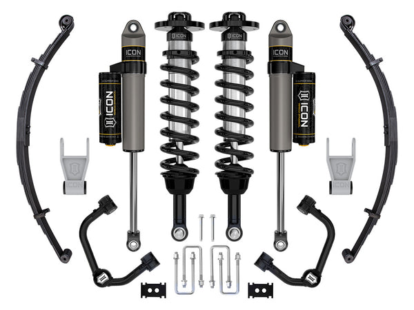 ICON 2021-2025 Ford F-150 Tremor, 2.5-3" Lift, Stage 2 Suspension System, Tubular, w/ Leaf Packs — 4WD
