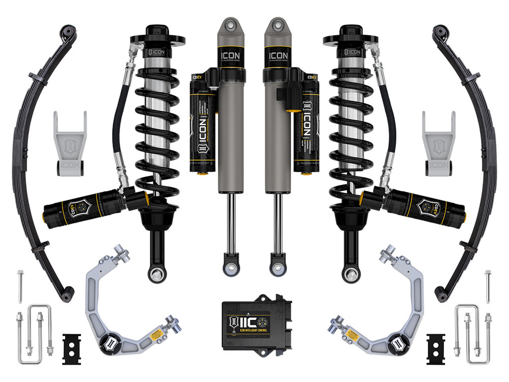 ICON 2021-2025 Ford F-150 Tremor, 2.5-3" Lift, Stage 5 Suspension System, Billet, w/ Leaf Packs — 4WD