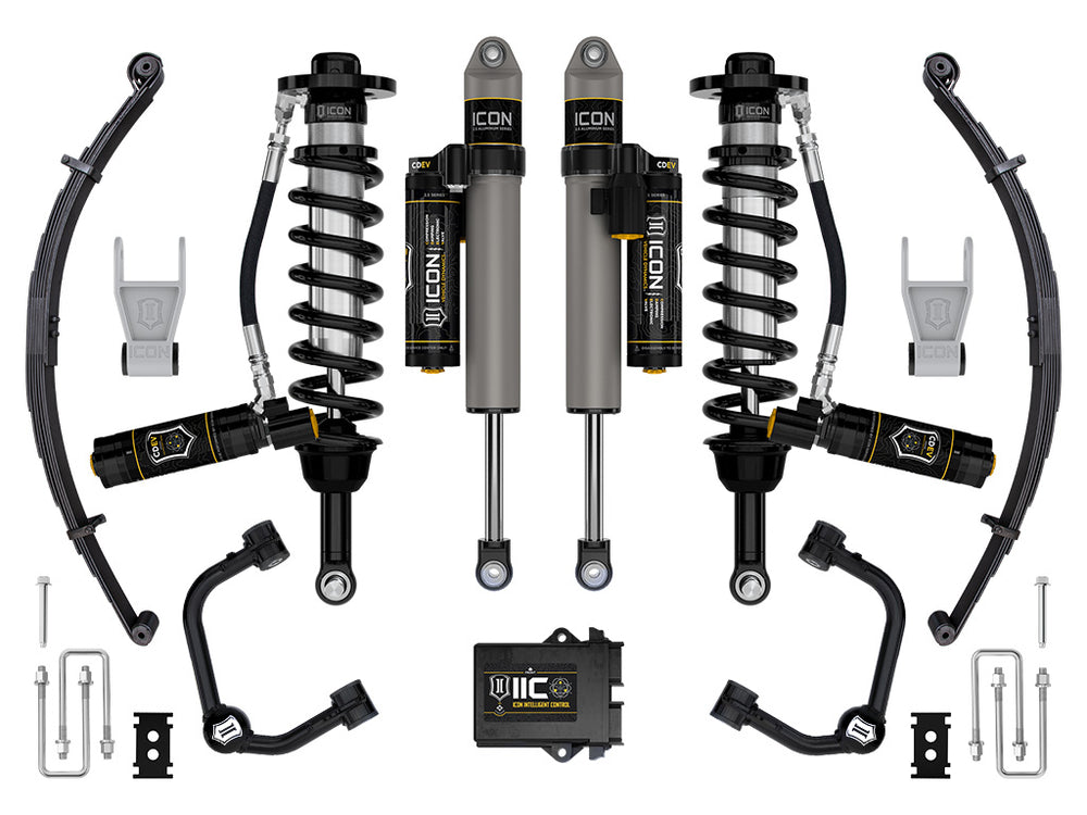 ICON 2021-2025 Ford F-150 Tremor, 2.5-3" Lift, Stage 5 Suspension System, Tubular, w/ Leaf Packs — 4WD