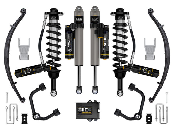 ICON 2021-2025 Ford F-150 Tremor, 2.5-3" Lift, Stage 5 Suspension System, Tubular, w/ Leaf Packs — 4WD