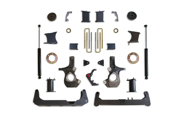 MaxTrac 7" Crossmember Lift Kit — 2014-2018 Chevy Silverado 1500 / GMC Sierra 1500 & 2015-2018 GMC Sierra, 4WD (Stamped Steel Or Aluminum Arms)