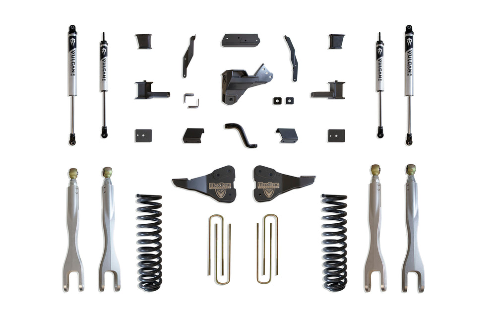 MaxTrac 4" Lift Kit with 4-Links (Vulcan Shocks) — Grey Powdercoat — 2020-2022 Ford F-250 / F-350 Super Duty (K943341VL)