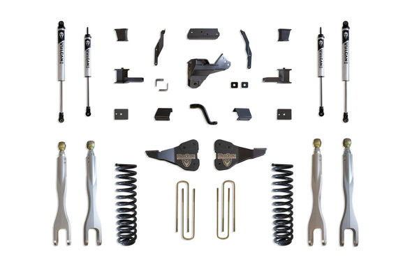 MaxTrac Ensemble de rehaussement 4 po avec 4 bras de liaison (amortisseurs Vulcan) — revêtement en poudre gris — 2020-2022 Ford F-250 / F-350 Super Duty (K943341VL)
