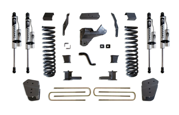 MaxTrac Ensemble de rehaussement 4 po (amortisseurs Vulcan à réservoir) — revêtement en poudre gris — 2020-2022 Ford F-250 / F-350 Super Duty (K943341VR)