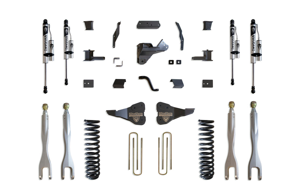 MaxTrac 4" Lift Kit with 4-Links (Vulcan Reservoir Shocks) — Grey Powdercoat — 2020-2022 Ford F-250 / F-350 Super Duty (K943341VRL)