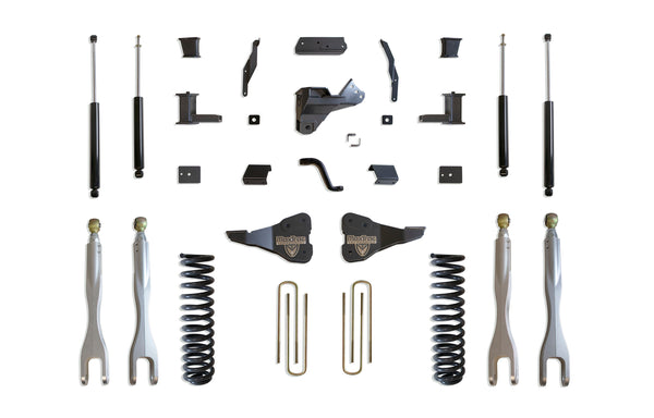 MaxTrac Ensemble de rehaussement 6 po avec 4 bras de liaison (amortisseurs Max Trac) — revêtement en poudre gris — 2020-2022 Ford F-250 / F-350 Super Duty (K943362L)