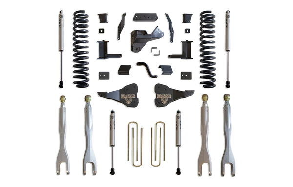 MaxTrac Ensemble de rehaussement 8 po avec 4 bras de liaison (amortisseurs FOX) — revêtement en poudre gris — 2020-2022 Ford F-250 / F-350 Super Duty (K943385FL)