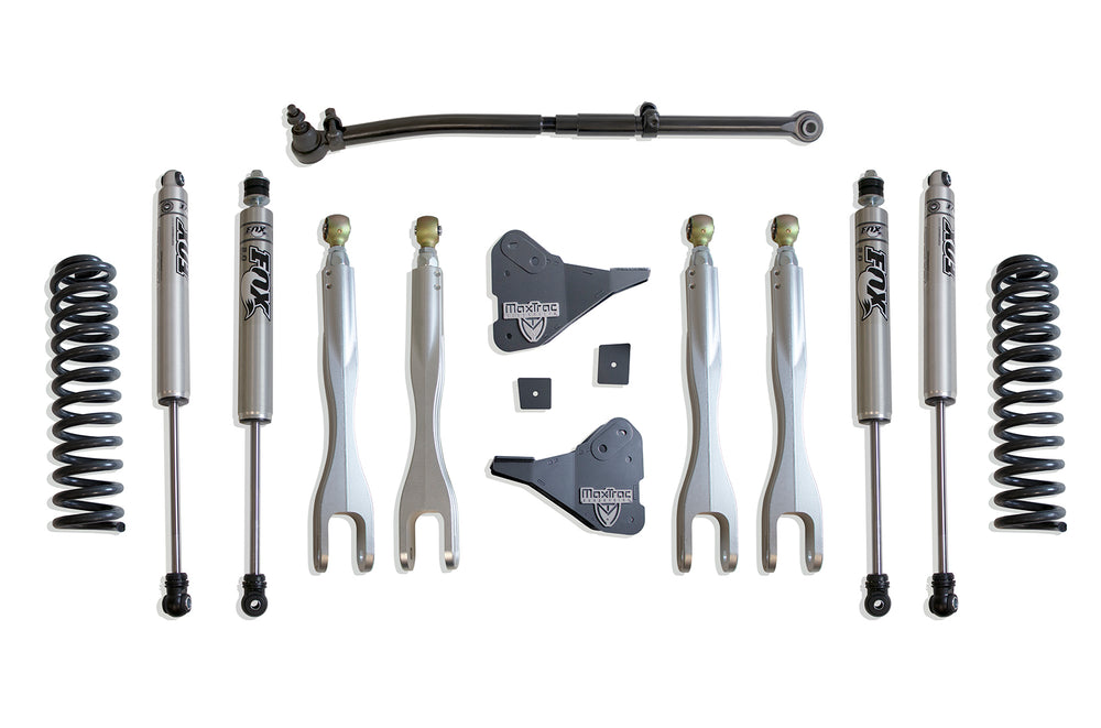 MaxTrac 2.5" Coil Spring Leveling Kit W/ 4-LINKS (FOX SHOCKS) — 2023-2025 Ford F-250 / F-350 Super Duty