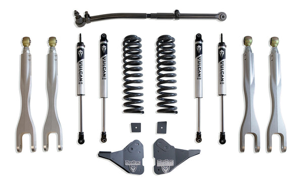 MaxTrac 2.5" Coil Spring Leveling Kit with 4-Links (Vulcan Shocks) — 2023-2025 Ford F-250 / F-350 Super Duty, 4WD
