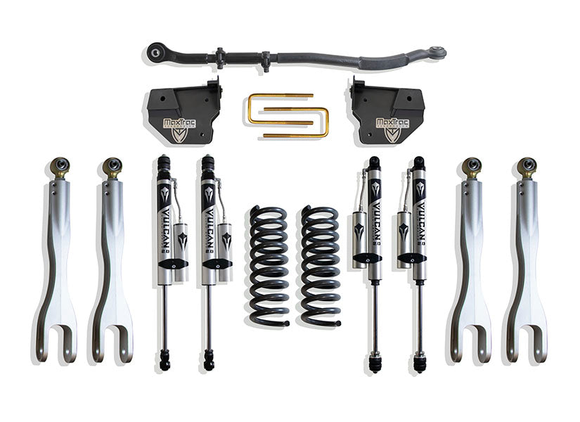 MaxTrac 2.5" Lift Kit with 4-Links (Vulcan Reservoir Shocks) — Grey Powdercoat — 2014-2026 Ram 2500 (K947225VRL)