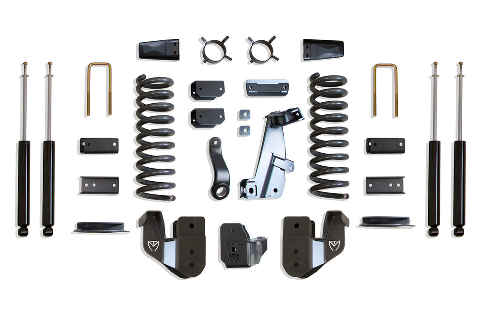 MaxTrac 4" Lift Kit (Max Trac Shocks) (Factory Rear Air Ride) — Grey Powdercoat — 2014-2018 Ram 2500 (K947241A)