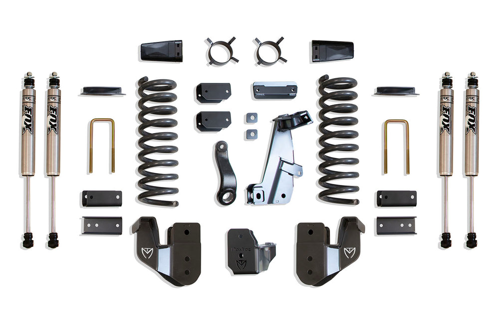 MaxTrac 4" Lift Kit (FOX SHOCKS) (FACTORY REAR AIR RIDE) — Grey Powdercoat — 2014-2018 Ram 2500 (K947241FA)