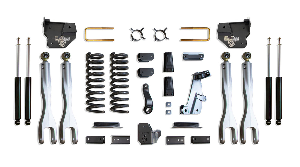 MaxTrac 4" Lift Kit with 4-Links (Max Trac Shocks) (Factory Rear Air Ride) — Grey Powdercoat — 2014-2018 Ram 2500 (K947241LA)