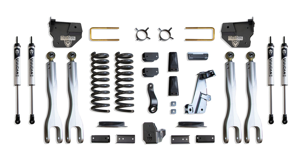 MaxTrac 4" Lift Kit with 4-Links (Vulcan Shocks) (Factory Rear Air Ride) — Grey Powdercoat — 2014-2018 Ram 2500 (K947241VLA)