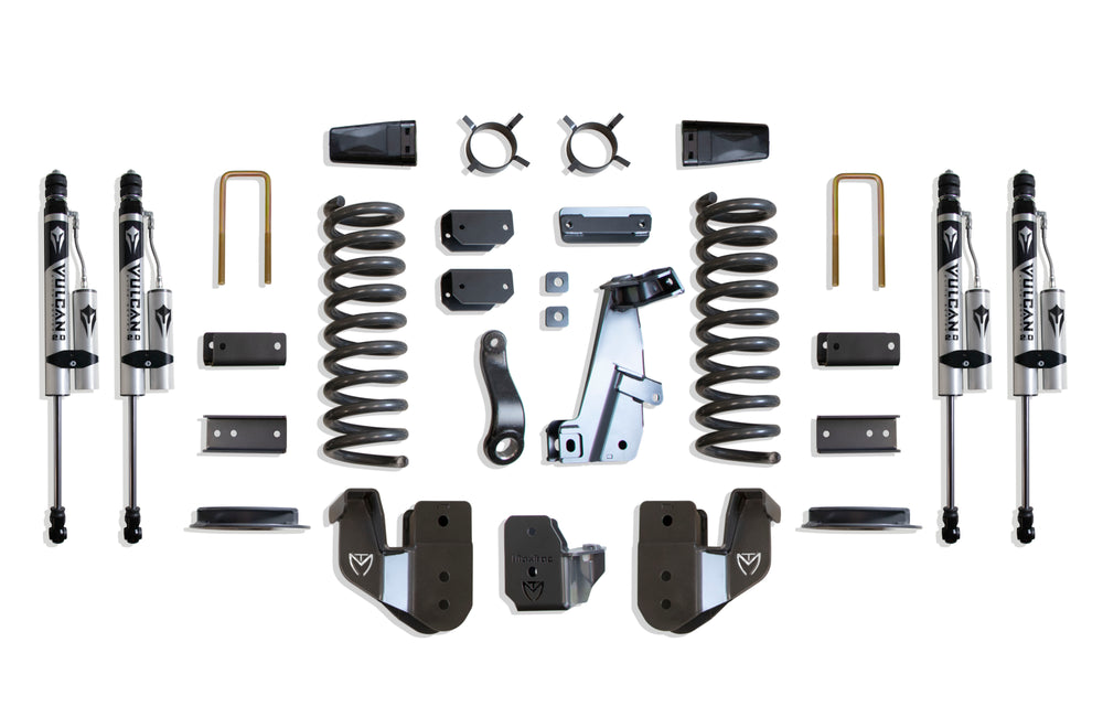 MaxTrac 4" Lift Kit (Vulcan Reservoir Shocks) (Factory Rear Air Ride) — Grey Powdercoat — 2014-2018 Ram 2500 (K947241VRA)