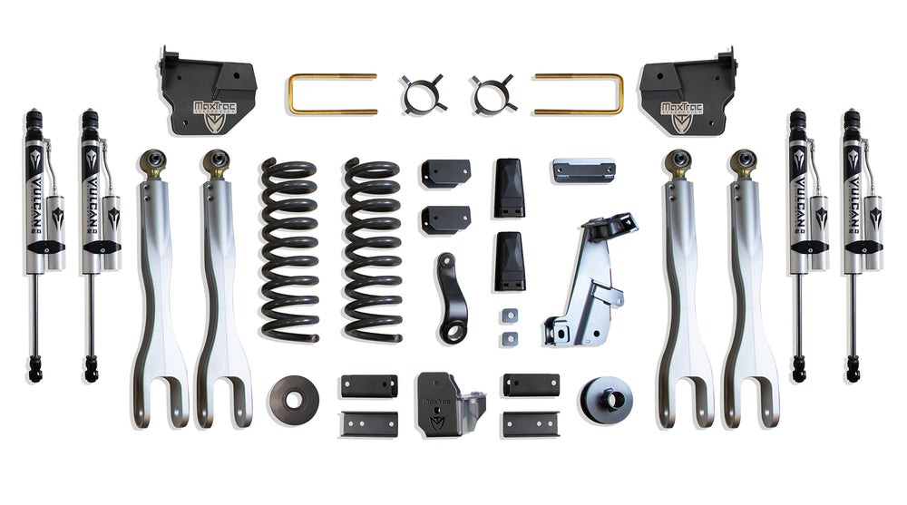 MaxTrac 4" Lift Kit with 4-Links (Vulcan Reservoir Shocks) — Grey Powdercoat — 2014-2018 Ram 2500 (K947241VRL)