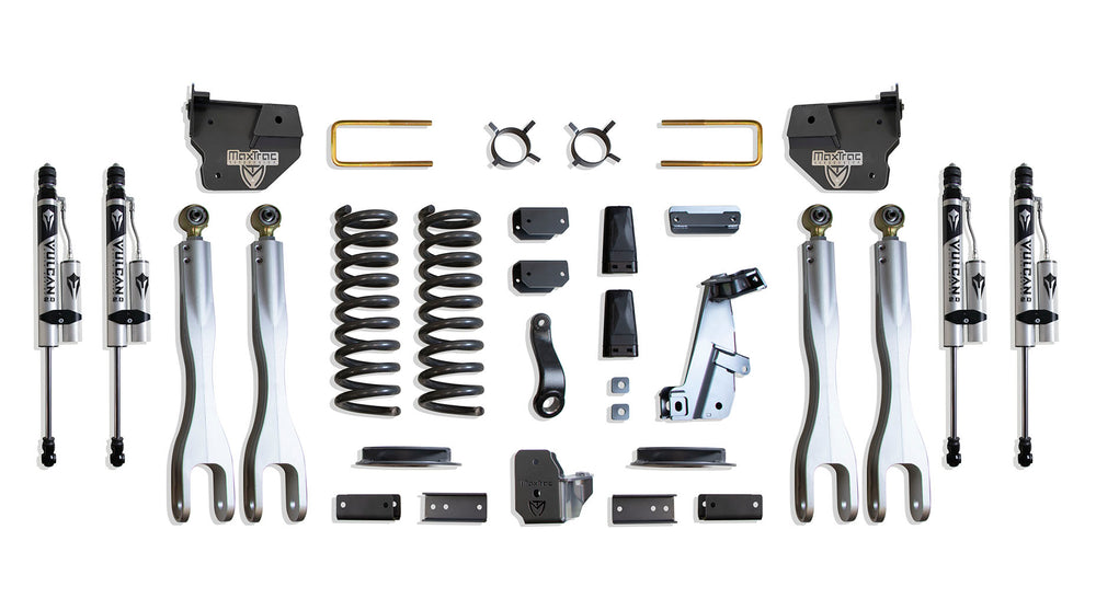 MaxTrac 4" Lift Kit with 4-Links (Vulcan Reservoir Shocks) (Factory Rear Air Ride) — Grey Powdercoat — 2014-2018 Ram 2500 (K947241VRLA)