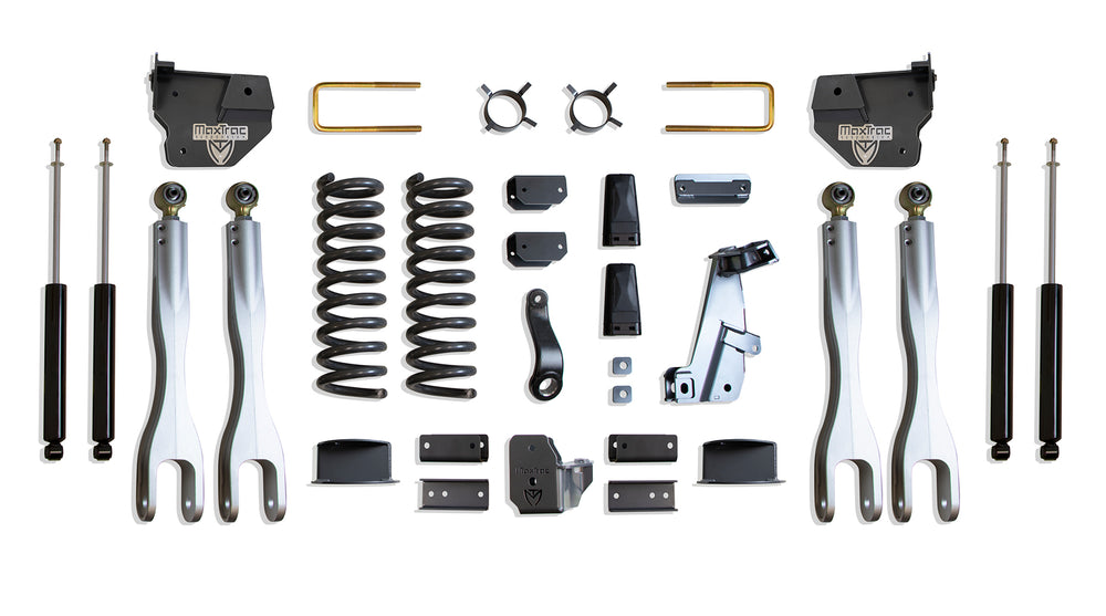MaxTrac 6" Lift Kit with 4-Links (Max Trac Shocks) (Factory Rear Air Ride) — Grey Powdercoat — 2014-2018 Ram 2500 (K947263LA)