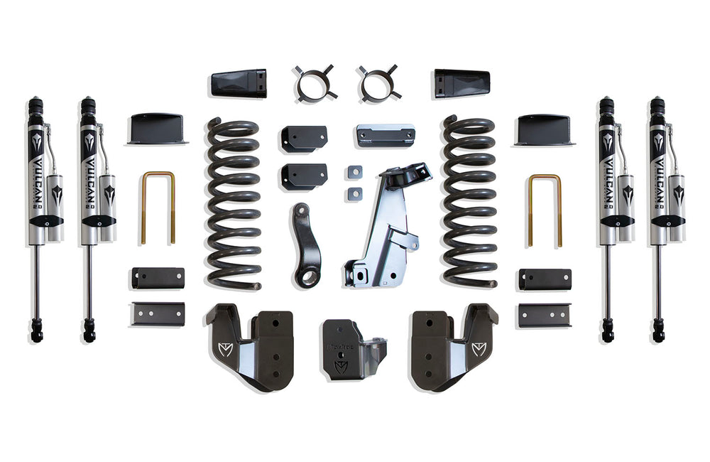 MaxTrac 6" Lift Kit (Vulcan Reservoir Shocks) (Factory Rear Air Ride) — Grey Powdercoat — 2014-2018 Ram 2500 (K947263VRA)