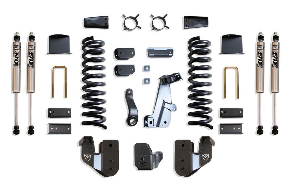 MaxTrac 8" Lift Kit (FOX SHOCKS) (FACTORY REAR AIR RIDE) — Grey Powdercoat — 2014-2018 Ram 2500 (K947285FA)