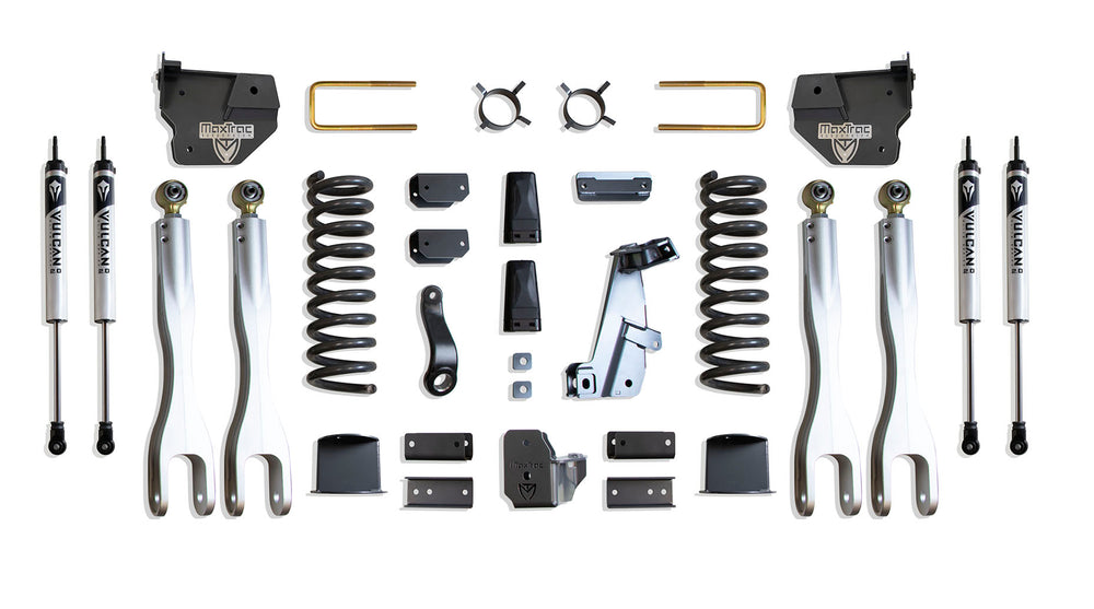 MaxTrac 8" Lift Kit with 4-Links (Vulcan Shocks) (Factory Rear Air Ride) — Grey Powdercoat — 2014-2018 Ram 2500 (K947285VLA)