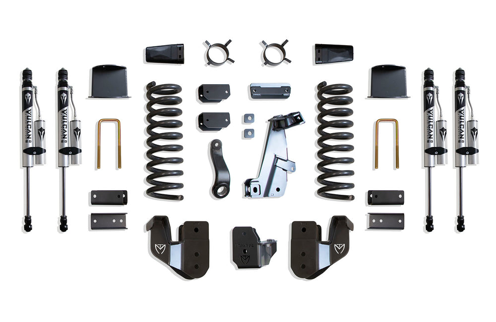 MaxTrac 8" Lift Kit (Vulcan Reservoir Shocks) (Factory Rear Air Ride) — Grey Powdercoat — 2014-2018 Ram 2500 (K947285VRA)