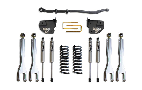 MaxTrac 2.5" Lift Kit W/ 4-LINKS (FOX SHOCKS) — Grey Powdercoat — 2013-2026 Ram 3500 (K947325FL)