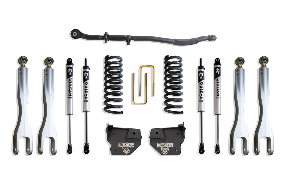 MaxTrac 2.5" Lift Kit with 4-Links (Vulcan Shocks) — Grey Powdercoat — 2013-2026 Ram 3500 (K947325VL)