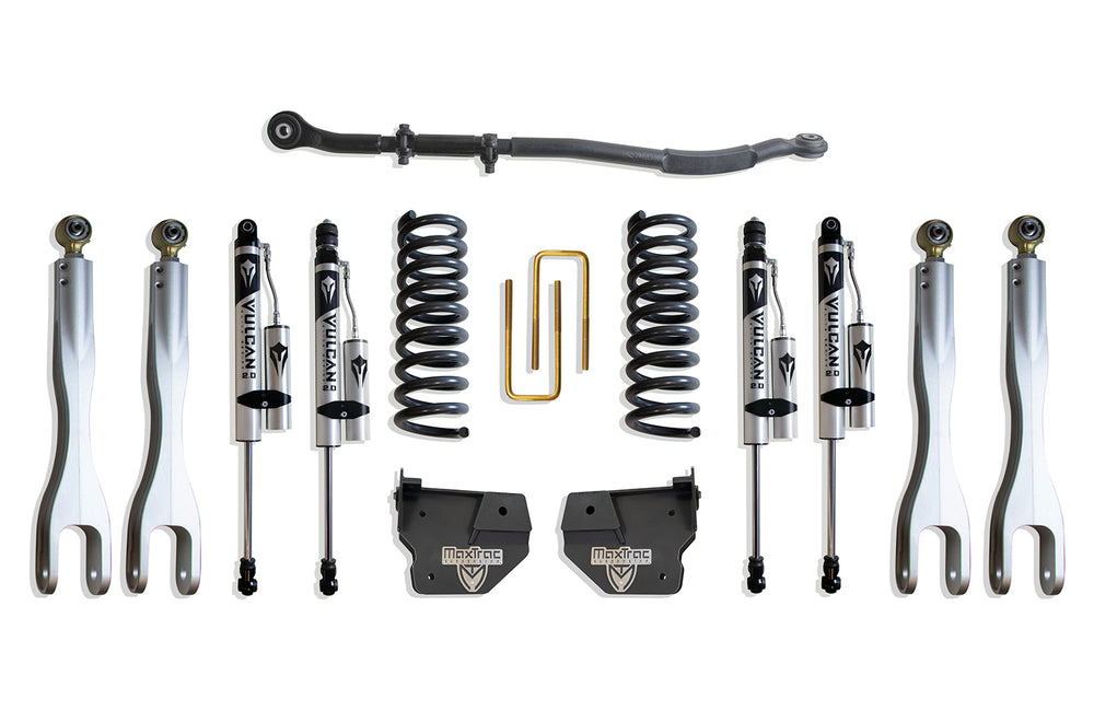 MaxTrac 2.5" Lift Kit with 4-Links (Vulcan Reservoir Shocks) — Grey Powdercoat — 2013-2026 Ram 3500 (K947325VRL)