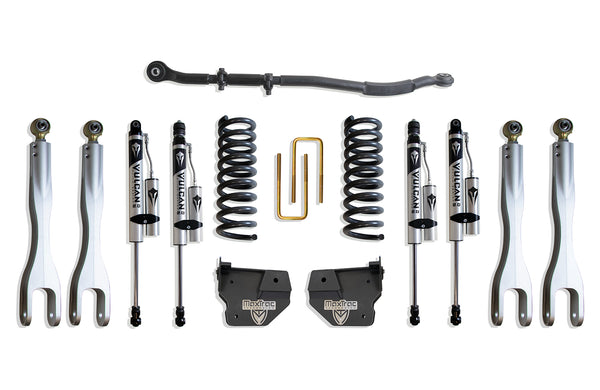 MaxTrac 2.5" Lift Kit with 4-Links (Vulcan Reservoir Shocks) — Grey Powdercoat — 2013-2026 Ram 3500 (K947325VRL)