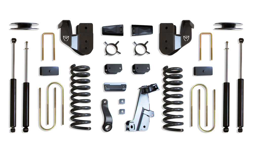 MaxTrac 4" Lift Kit (Max Trac Shocks) (Factory Rear Air Ride) — Grey Powdercoat — 2013-2018 Ram 3500 (K947341A)