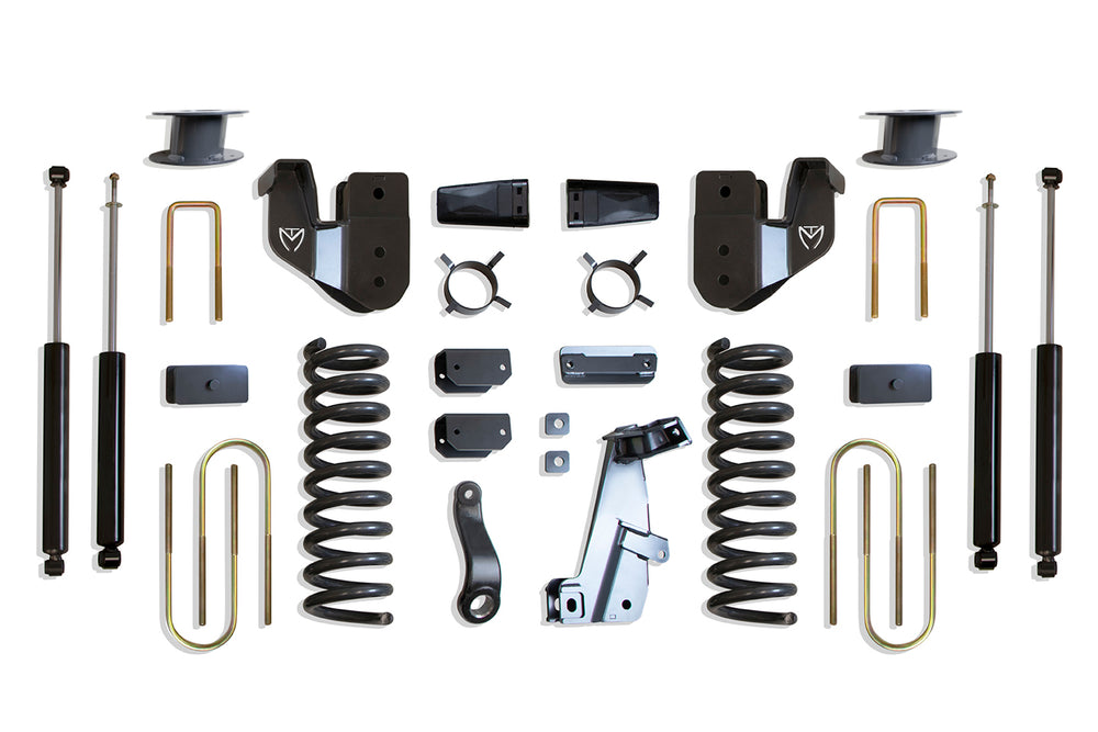 MaxTrac 6" Lift Kit (Max Trac Shocks) (Factory Rear Air Ride) — Grey Powdercoat — 2013-2018 Ram 3500 (K947363A)