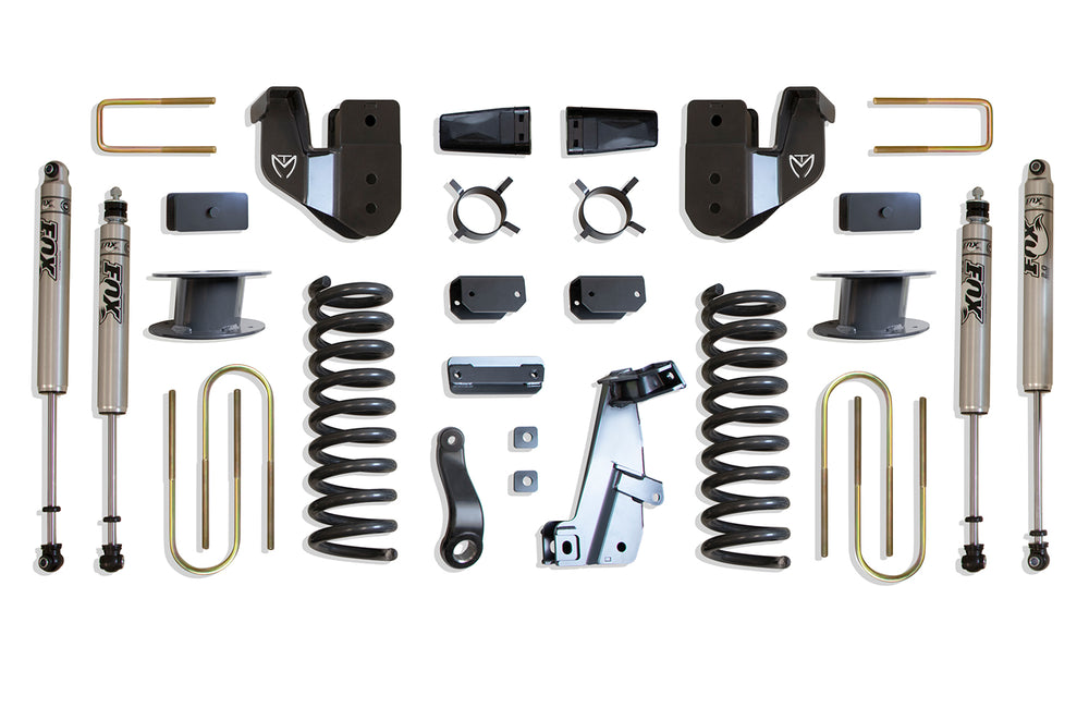 MaxTrac 6" Lift Kit (FOX SHOCKS) (FACTORY REAR AIR RIDE) — Grey Powdercoat — 2013-2018 Ram 3500 (K947363FA)