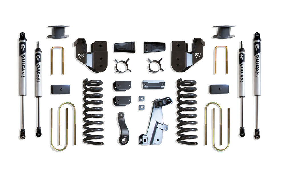MaxTrac 6" Lift Kit (Vulcan Shocks) (Factory Rear Air Ride) — Grey Powdercoat — 2013-2018 Ram 3500 (K947363VA)