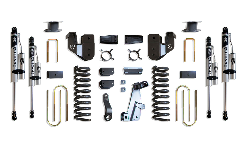 MaxTrac 6" Lift Kit (Vulcan Reservoir Shocks) (Factory Rear Air Ride) — Grey Powdercoat — 2013-2018 Ram 3500 (K947363VRA)