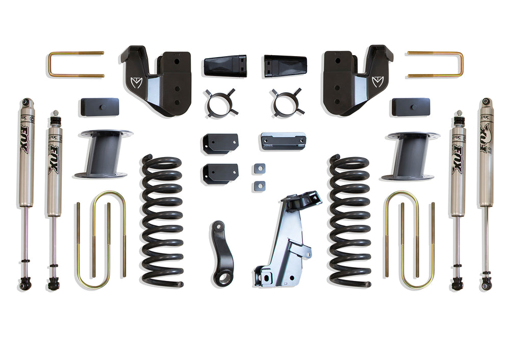 MaxTrac 8" Lift Kit (FOX SHOCKS) (FACTORY REAR AIR RIDE) — Grey Powdercoat — 2013-2018 Ram 3500 (K947385FA)
