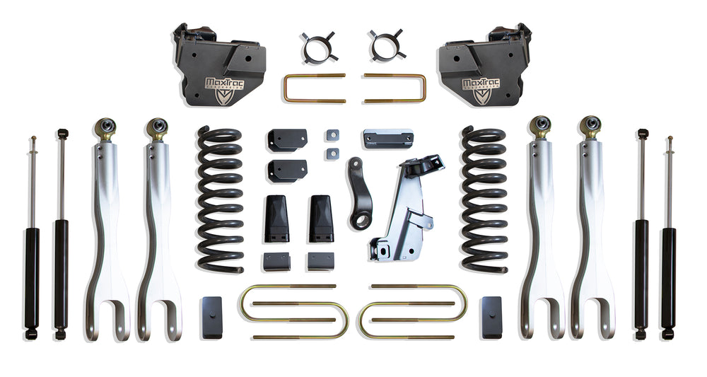 MaxTrac 8" Lift Kit with 4-Links (Max Trac Shocks) — Grey Powdercoat — 2013-2018 Ram 3500 (K947385L)