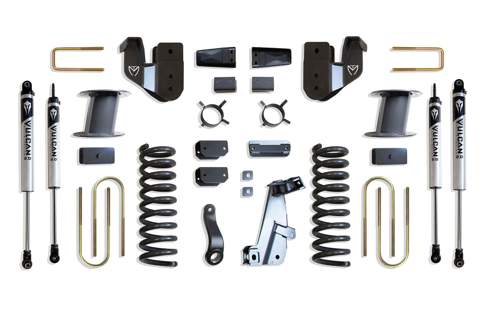 MaxTrac 8" Lift Kit (Vulcan Shocks) (Factory Rear Air Ride) — Grey Powdercoat — 2013-2018 Ram 3500 (K947385VA)