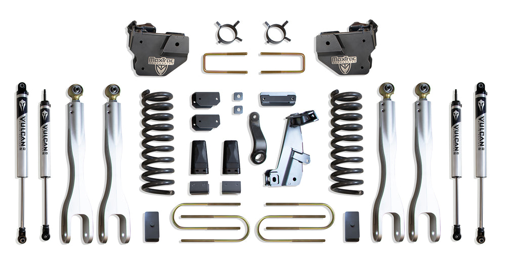 MaxTrac 8" Lift Kit with 4-Links (Vulcan Shocks) — Grey Powdercoat — 2013-2018 Ram 3500 (K947385VL)