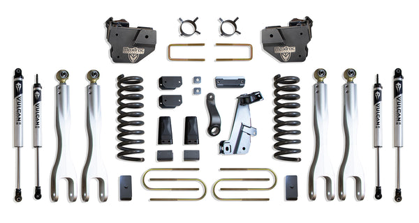 MaxTrac Ensemble de rehaussement 8 po avec 4 bras de liaison (amortisseurs Vulcan) — revêtement en poudre gris — 2013-2018 Ram 3500 (K947385VL)