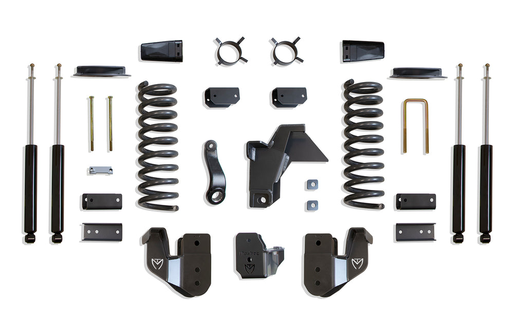 MaxTrac 4" Lift Kit (Max Trac Shocks) (Factory Rear Air Ride) — Grey Powdercoat — 2019-2026 Ram 2500 (K947441A)