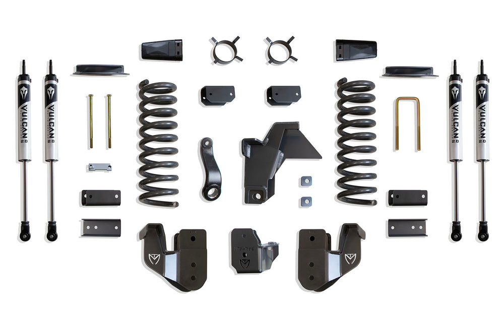 MaxTrac 4" Lift Kit (Vulcan Shocks) (Factory Rear Air Ride) — Grey Powdercoat — 2019-2026 Ram 2500 (K947441VA)