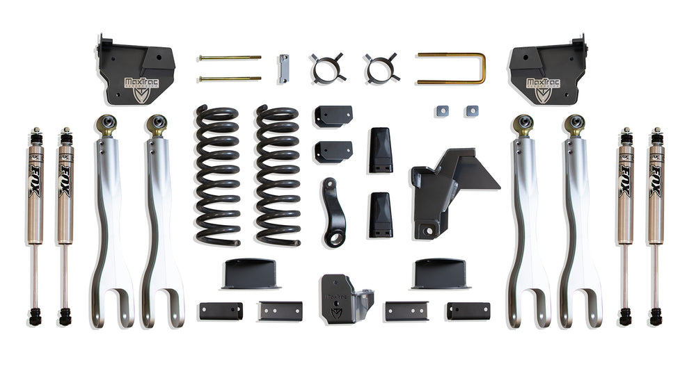 MaxTrac 6" Lift Kit W/ 4-LINKS (FOX SHOCKS) (FACTORY REAR AIR RIDE) — Grey Powdercoat — 2019-2024 Ram 2500 (K947463FLA)