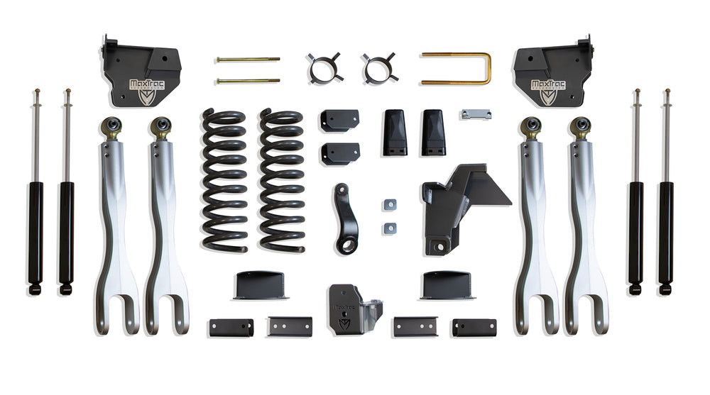 MaxTrac 6" Lift Kit with 4-Links (Max Trac Shocks) (Factory Rear Air Ride) — Grey Powdercoat — 2019-2024 Ram 2500 (K947463LA)