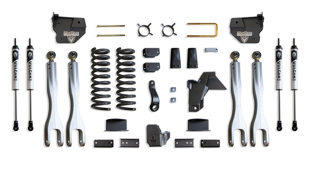 MaxTrac 6" Lift Kit with 4-Links (Vulcan Shocks) (Factory Rear Air Ride) — Grey Powdercoat — 2019-2024 Ram 2500 (K947463VLA)